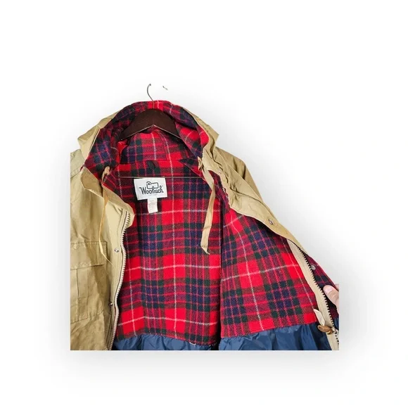 Vintage Woolrich Made in USA Tan Mountain Parka Wool Lined XL